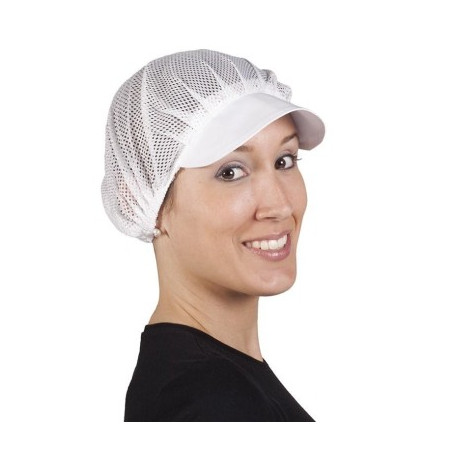 Gorra cofia rejilla blanca